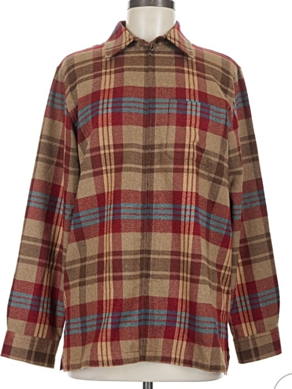 Womens Fall Top Plaid, Flannel   Villager Liz Claiborne Shirt/Jacket